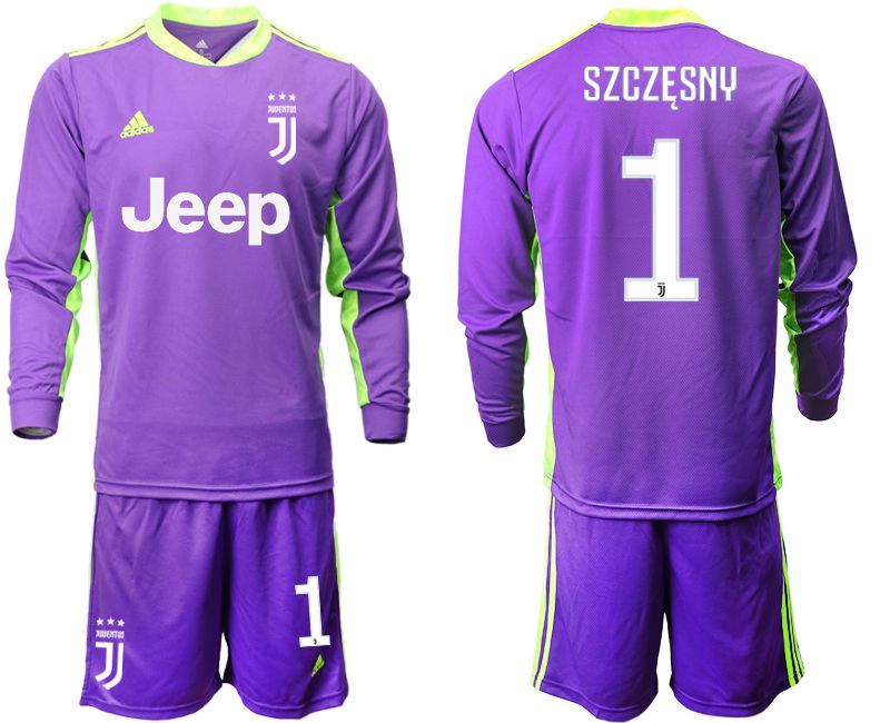 Men 2020-2021 club Juventuspurple long-sleeved Goalkeeper Soccer Jersey #1 Soccer Jerseys->juventus jersey->Soccer Club Jersey